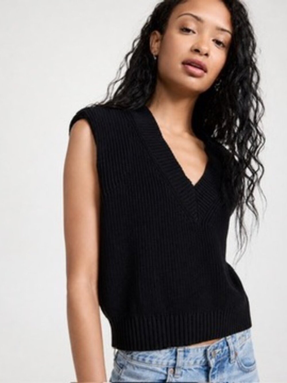 Pistola Black V-Neck Knit Sweater Vest